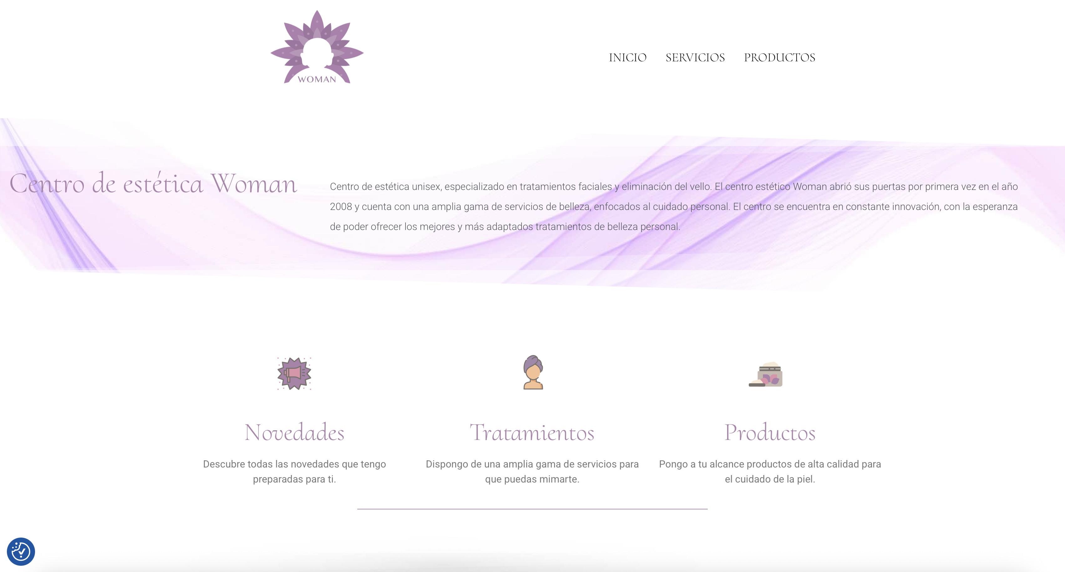 Captura de proyecto Estética Woman